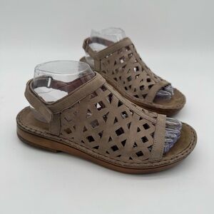 NAOT Amadora Taupe Nubuck Leather Adjustable Sandal Size 38/7